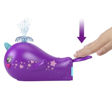 Polly Pocket Avontuur in de Fonkelgrot Narwalavontuur, boot, speelset met 2 micropoppen en 13 accessoires - Imagen 3 de 6