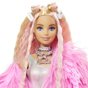 Barbie Extra Puppe (Blond) Mit Flauschiger Rosa Jacke - Bild 5 von 7