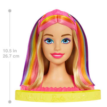 Barbie - Tête À Coiffer Blonde Avec Mèches Arc-En-Ciel