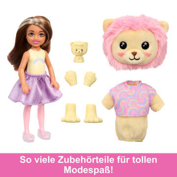 Barbie Cutie Reveal Kuschelweich Serie, Chelsea-Puppe Und Zubehörteile, Plüschlöwe, Brünette Kleine Puppe - Bild 5 von 6