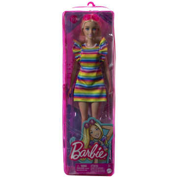 Barbie-Puppe mit Zahnspange und Regenbogenkleid, Barbie Fashionistas - Bild 6 von 6