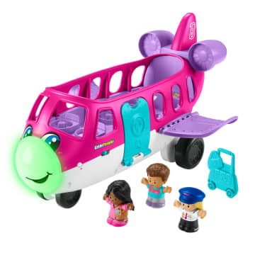 Avión De Juguete Avión De Ensueño De Barbie De Little People Con Luces, Música Y 3 Figuras, Juguetes Para Niños Y Niñas En Edad Preescolar, Versión Multilingüe
