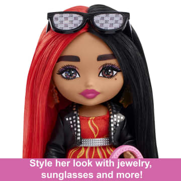 Barbie Doll, Barbie Extra Minis Doll with Moto Jacket, Kids Toys - Image 4 of 7