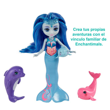 Royal Enchantimals Ocean Kingdom Muñeca Dorinda Dolphin con familia de mascotas delfines de juguete - Image 4 of 6