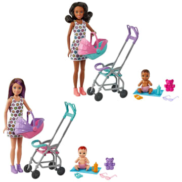 Barbie Speelsets met oppas Skipper-pop, babypop, meubeltjes en accessoires die passen bij het thema - Image 1 of 6