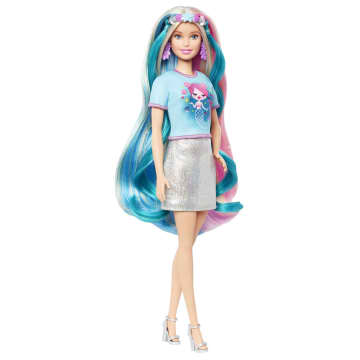 Кукла Barbie Мода Радужные волосы (со съемными прядями)