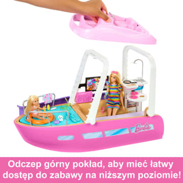 Barbie Wymarzona łódka Dream Boat Zestaw z łódką, basenem, zjeżdżalnią i akcesoriami