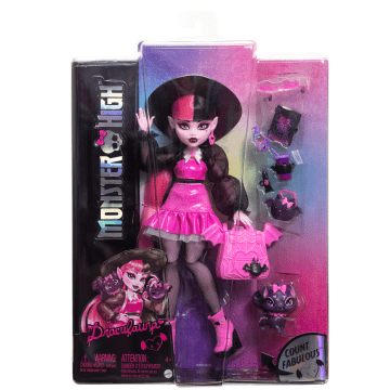 Monster High Draculaura, Modepop Met Dierenvriendje Graaf Fabulous En Accessoires - Imagen 6 de 6