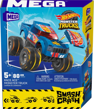 Mega Hot Wheels Smash & Crash Race Ace Monster Truck Παιχνίδι Κατασκευών (85 Κομμάτια)