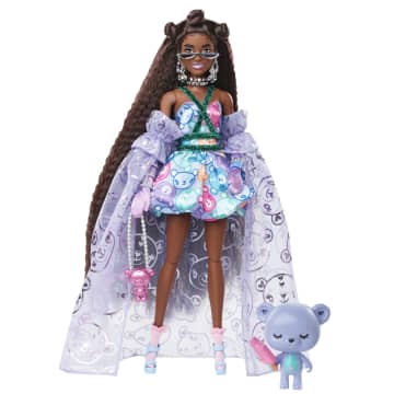 Barbie Extra Fancy Doll in Teddy-Print Gown with Pet - Image 1 of 6