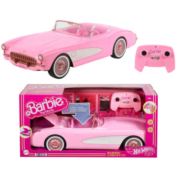 Hot Wheels Barbie Corvette, Corvette met afstandsbediening uit Barbie The Movie - Imagen 1 de 6