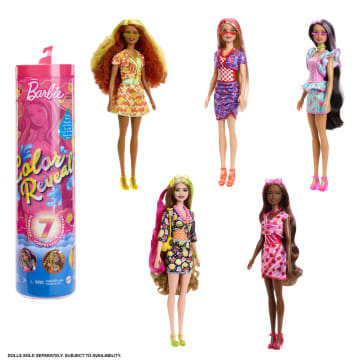 Barbie Color Reveal Poppen En Accessoires, Zoet Fruit-Serie, Geparfumeerd Met 7 Verrassingen