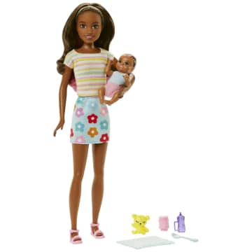 Barbie Skipper Doll with Baby Figure and 5 Accessories, Babysitters Inc. Playset