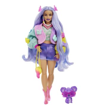 Barbie-Puppe mit kleinem Koala, Barbie Extra, Kinderspielzeug und Geschenke - Bild 1 von 7