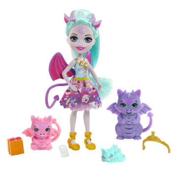 Enchantimals™ Rodzina Wielopak Smoki Deanna Dragon Lalka + figurki