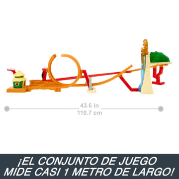 Conjunto De Juego Carrera En La Selva De “Super Mario Bros.: La Película” De Hot Wheels Con Un Coche De Juguete Metálico De Mario