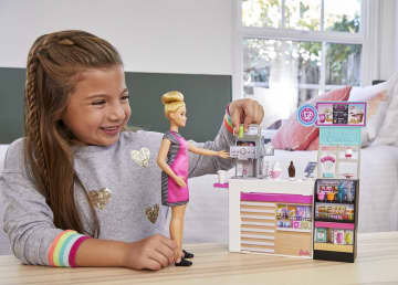 Barbie Coffee Shop Playset with Doll and Play Pieces - Image 2 of 6