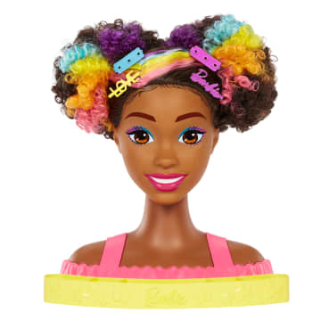 Barbie Głowa Do Stylizacji Neonowa Tęcza Kręcone Włosy - Image 4 of 6