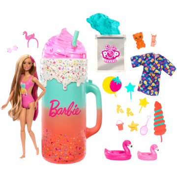 Barbie Pop Reveal Rise & Surprise Cadeauset Met Geurige Pop, Zacht Geurend Dierenvriendje En Meer, Meer Dan 15 Verrassingen - Image 1 of 6