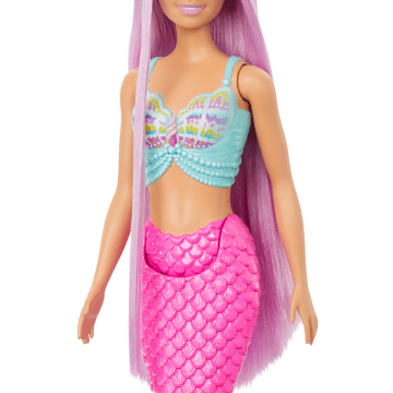 Barbie Zeemeerminpop Met Fantasiehaar Van 18 Cm En Accessoires Voor Stijlplezier - Image 2 of 6