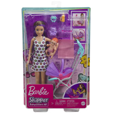 Barbie Speelsets met oppas Skipper-pop, babypop, meubeltjes en accessoires die passen bij het thema - Imagen 6 de 6