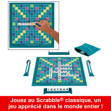 Mattel Games - Scrabble Classique 2 En 1 Avec Plateau Réversible - Jeu De Société - 8 Ans Et +