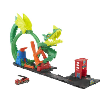 Playset Hot Wheels City Dragone Di Fuoco, Con 1 Macchinina - Image 1 of 6