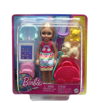 Barbie Chelsea Doll and Accessories, Travel Set with Puppy