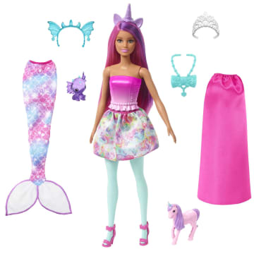 Barbie Pop En Fantasiedieren | Verkleedpop | Zeemeerminstaart En Rok - Image 1 of 8