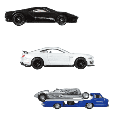 Hot Wheels Premium Collector Jay Leno’S Garage Set, 3 Cars & 1 Transporter