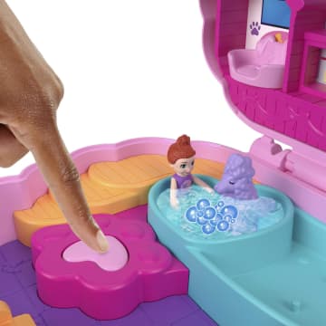 Polly Pocket Compacte speelset Poedels verzorgen en vertroetelen, met 2 micropoppen, 12 accessoires en 5 functies - Image 3 of 6