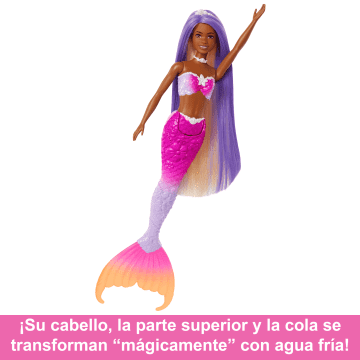 Barbie Muñeca Brooklyn Sirena Cambia De Color Un Toque De Magia - Imagen 4 de 6