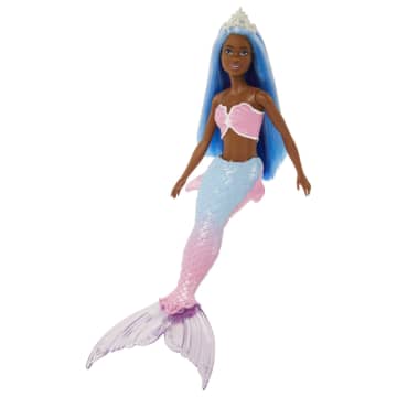 Barbie Sirena Pelo azul con corona blanca
