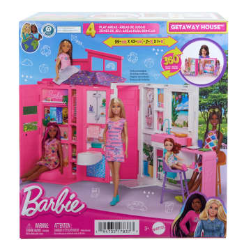 Barbie Νέο Σπιτάκι - Βαλιτσάκι, Σετ Με 4 Χώρους Παιχνιδιού Και 11 Αξεσουάρ Διακόσμησης