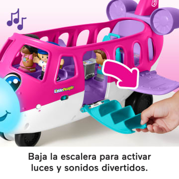 Avión De Juguete Avión De Ensueño De Barbie De Little People Con Luces, Música Y 3 Figuras, Juguetes Para Niños Y Niñas En Edad Preescolar, Versión Multilingüe