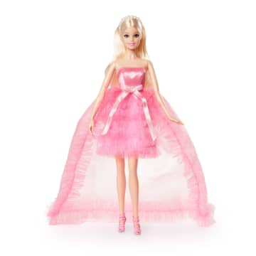 Barbie Birthday Wishes Bambola Bionda In Abito Rosa - Image 1 of 6