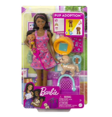 Barbie Doll and Accessories Pup Adoption Playset with Doll, 2 Puppies and Color-Change - Image 7 of 7