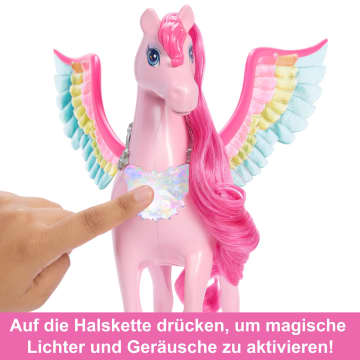 Rosafarbener Barbie-Pegasus Mit Hündchen, Geflügeltes Spielzeugpferd, Barbie A Touch Of Magic - Image 4 of 6