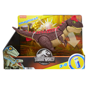 Imaginext Jurassic World Carnotauro, dinosauro giocattolo con aculei attivabili, giocattoli da 2 pezzi per l'età prescolare - Image 6 of 6