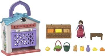 Disney's Wish Dahlia's Rosas Marketplace Playset, Dahlia Micro Doll, Star Figure & 9 Accessories