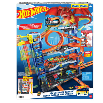 Hot Wheels City-Garage Ultime-Coffret Avec 2 Voitures Incluses