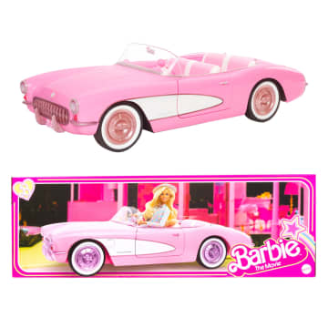 Barbie The Movie Verzamelauto, roze Corvette cabrio - Image 1 of 6