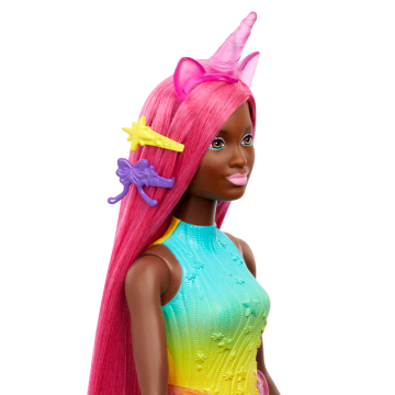 Barbie Eenhoornpop Met Fantasiehaar Van 18 Cm En Accessoires Voor Stijlplezier - Image 5 of 6