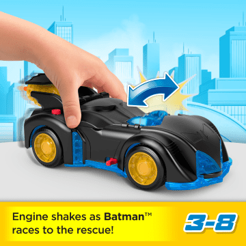 Imaginext Dc Super Friends Shake & Spin Batmobile And Batman Figure Set, 4 Pieces
