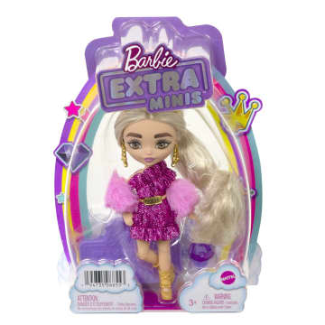 Barbie – Poupée Extra Mini N° 6, Avec Tenue, Accessoires, Socle