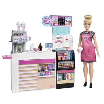 Barbie Coffee Shop Playset with Doll and Play Pieces - Image 1 of 6