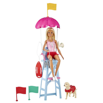 Набор игровой Barbie кукла+питомец+аксессуары Пляжный спасатель