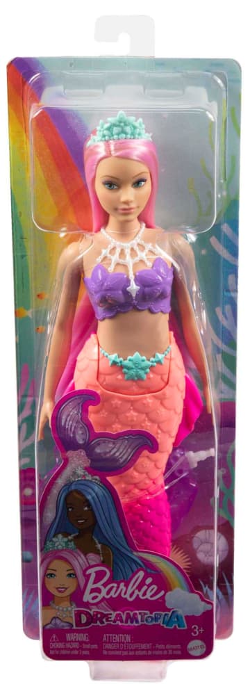 Barbie Sirena Pelo rosa con corona azul