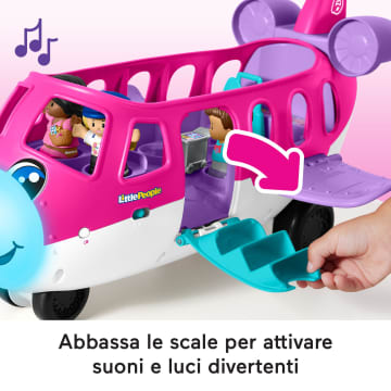 Little People Barbie Aereo Giocattolo Con Luci, Musica E 3 Personaggi, Little Dream Plane, Giocattoli Per Bimbi Piccoli, Versione Multilingue - Image 4 of 7