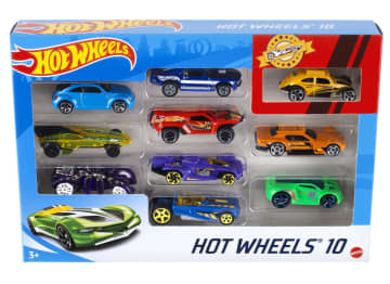 Hot Wheels 10-Car Pack of 1:64 Scale Vehicles for Kids & Collectors - Image 1 of 8